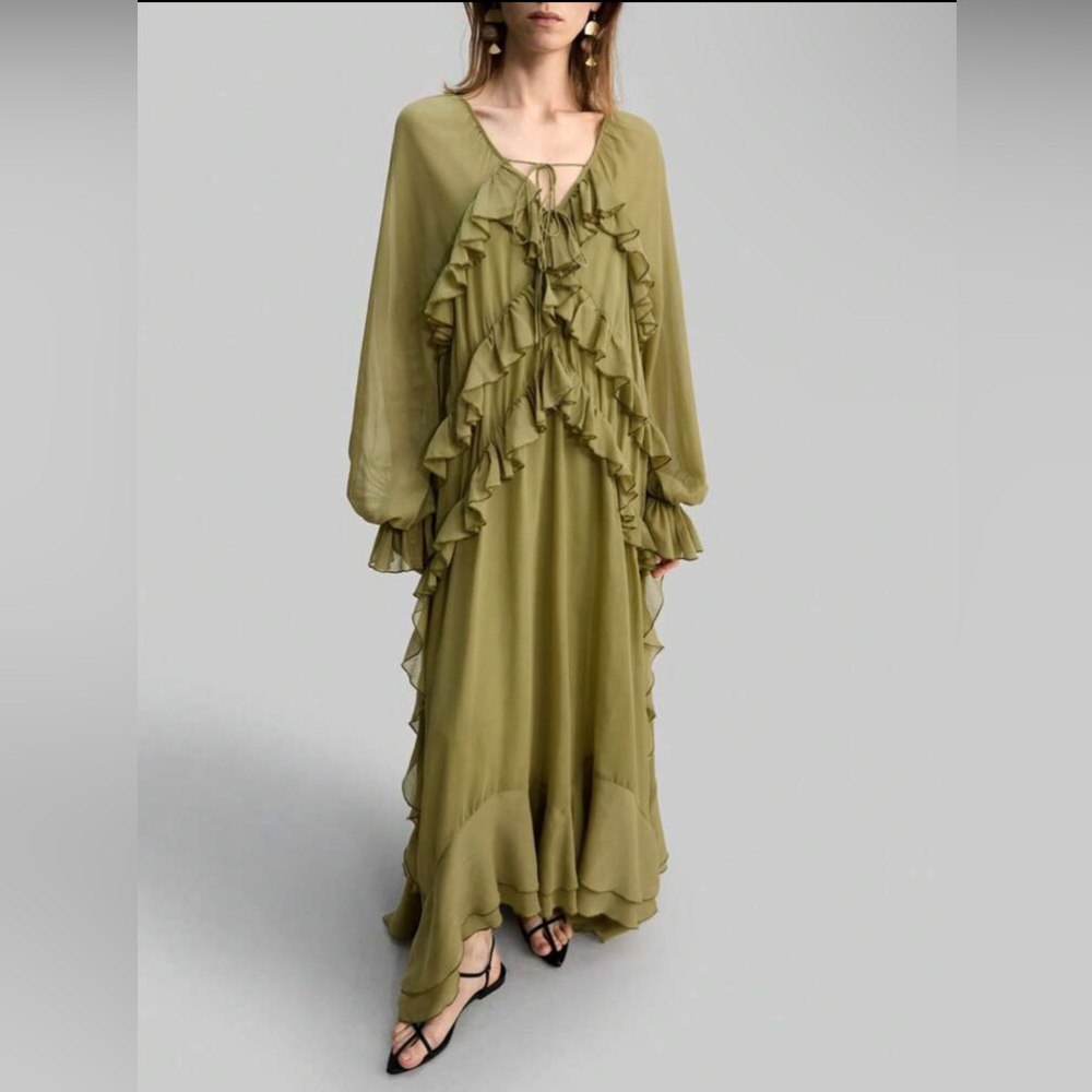 Boho ruffle chiffon dress - Picture 3 of 10
